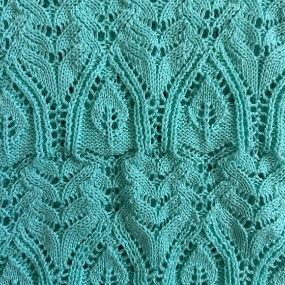 NWT ANTHROPOLOGIE Mint Green Lace Knit Top Size Medium - Picture 4 of 8